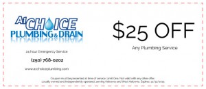 Kelowna Plumber A1 Choice Plumbing coupon offer