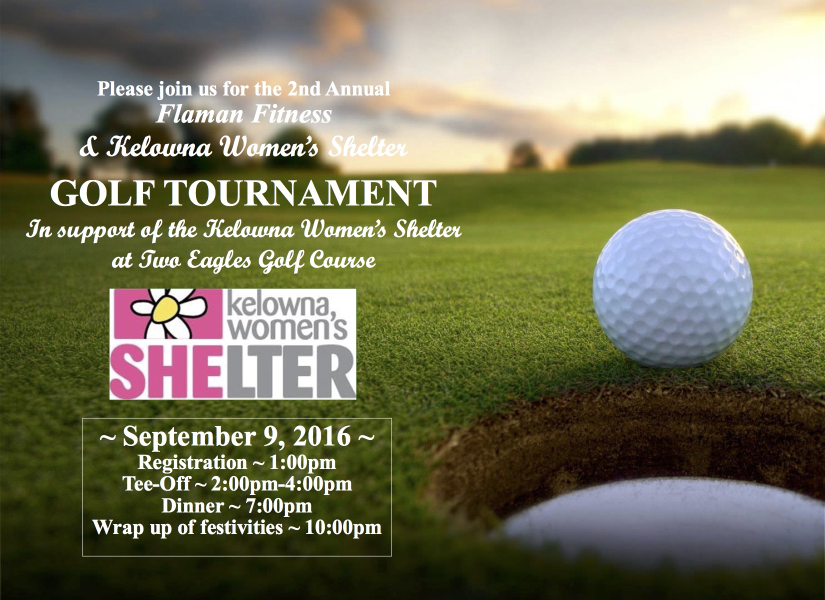 2016 Golf tournament Kelowna Women Shelter INVITATION