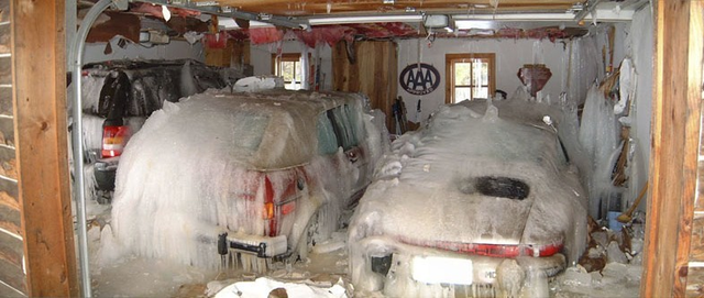 Kelowna and West Kelowna Plumbers - A1 Choice - frozen cars in garage due to winter leak